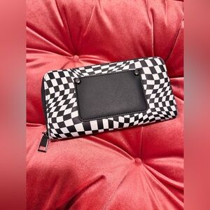 Black and White Checkered Print Wallet
